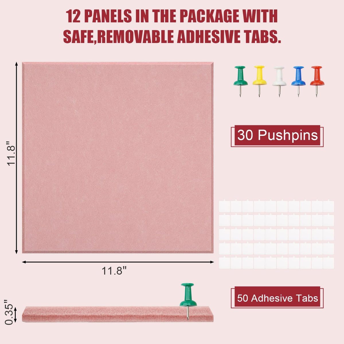 48" x 36" Large Felt Bulletin Board & Cork Board Alternative, Pink