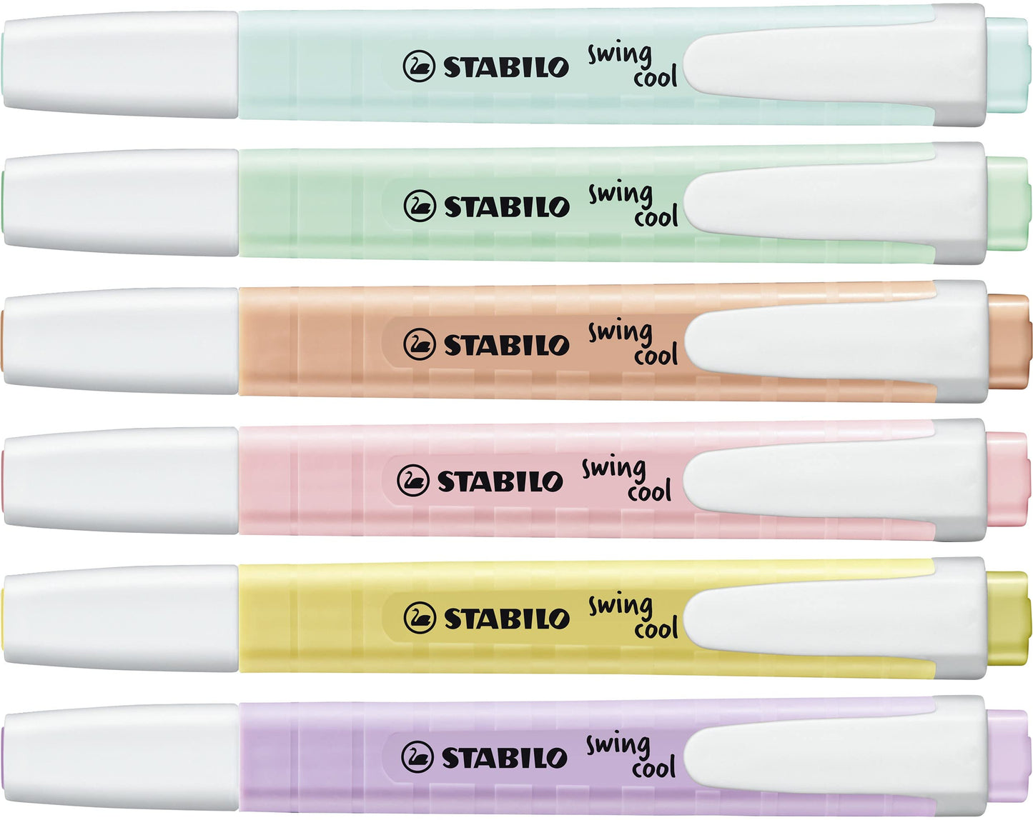 Highlighter - STABILO swing cool Pastel - Pack of 6 - Assorted Colours