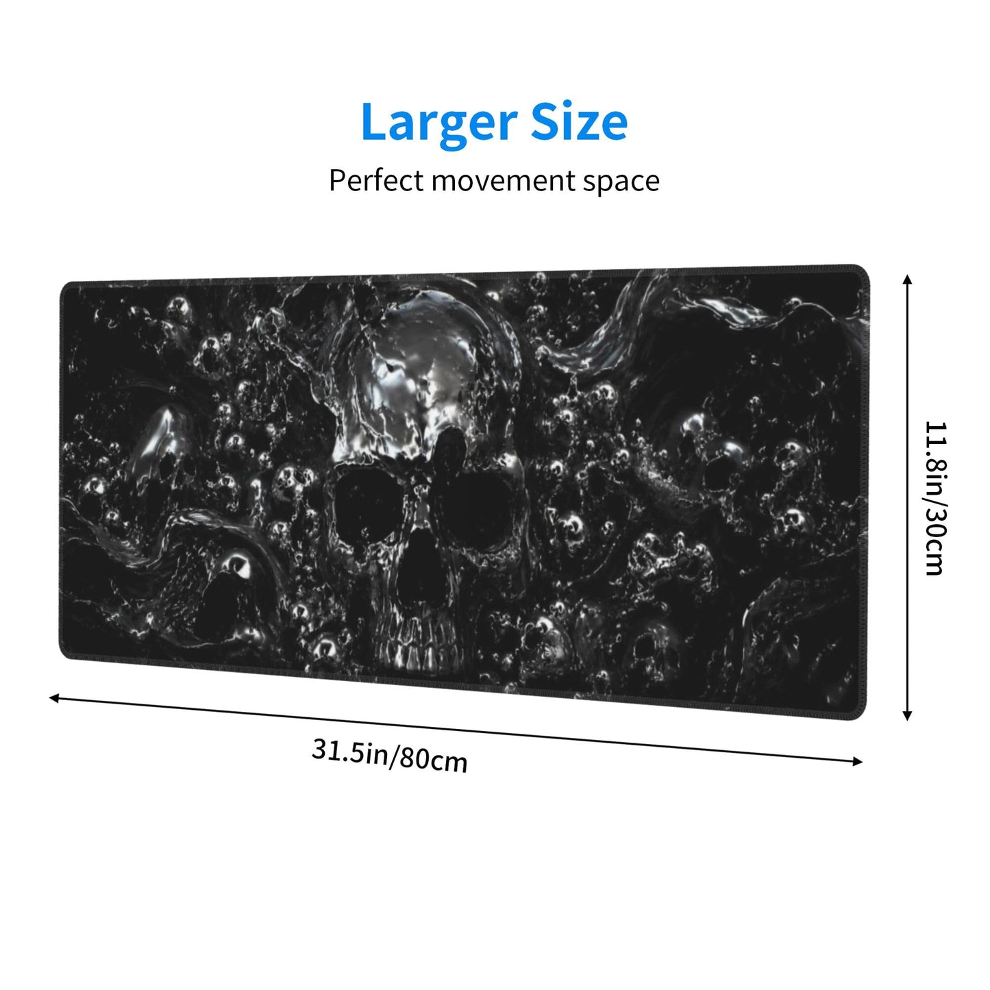 Skull Mouse Pad XL Large Mousepad Non Slip Rubber Base Desk Mat for Laptop Computer Gaming 31.5" X