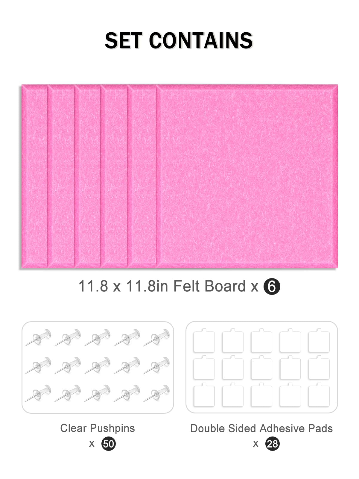 Hsurbtra Large Cork Board for Wall 36 x 24 Inch, 6 Pack Felt Bulletin Notice Board with Pushpins