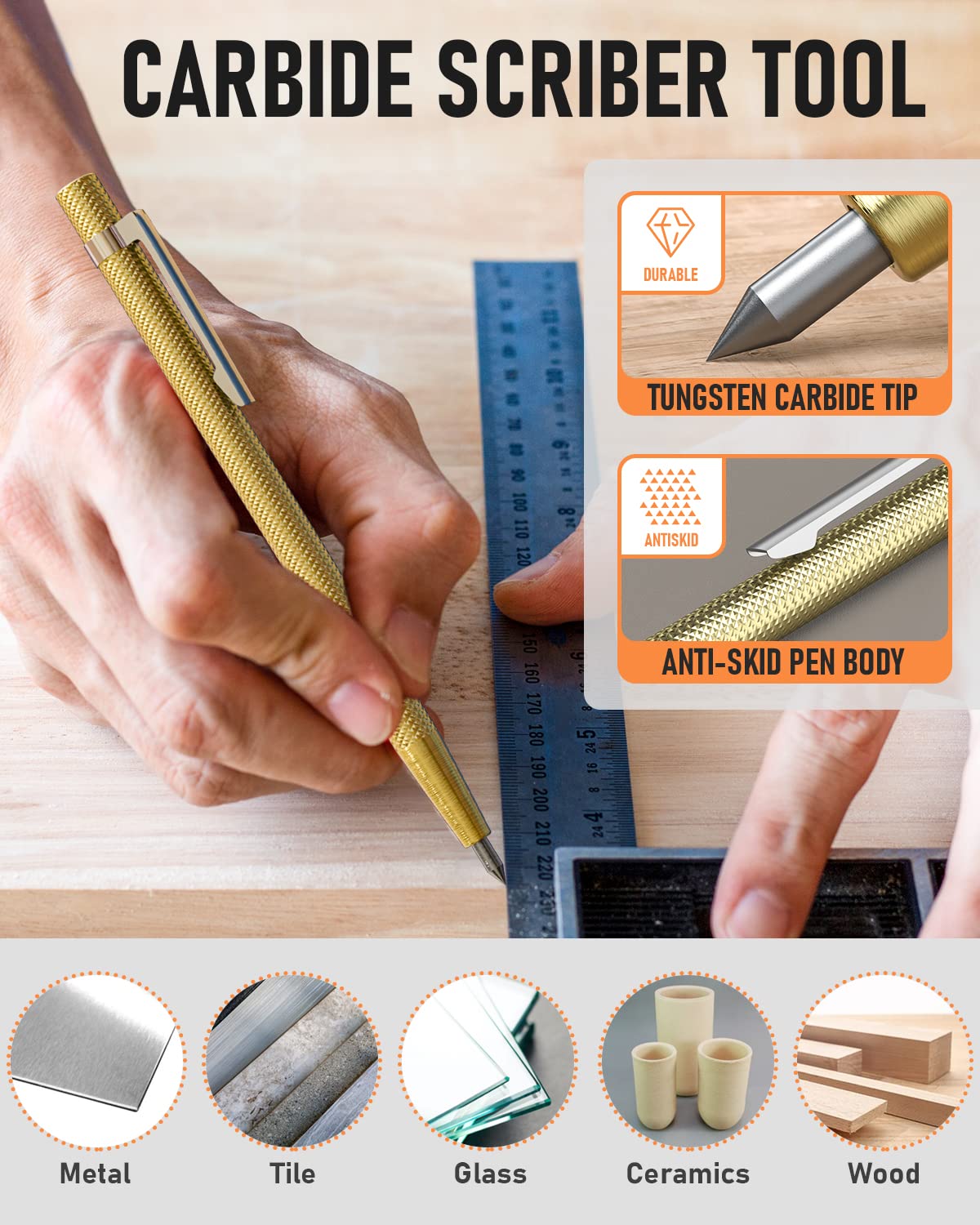 Nicpro 42Pack Carpenter Pencil with Sharpener, Mechanical Carpenter Pencils Set with Deep Hole Long