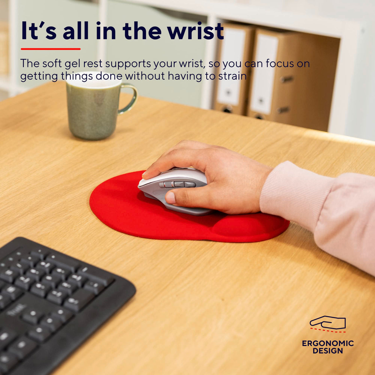Trust Bigfoot Gel Mouse Pad - Monotone Red