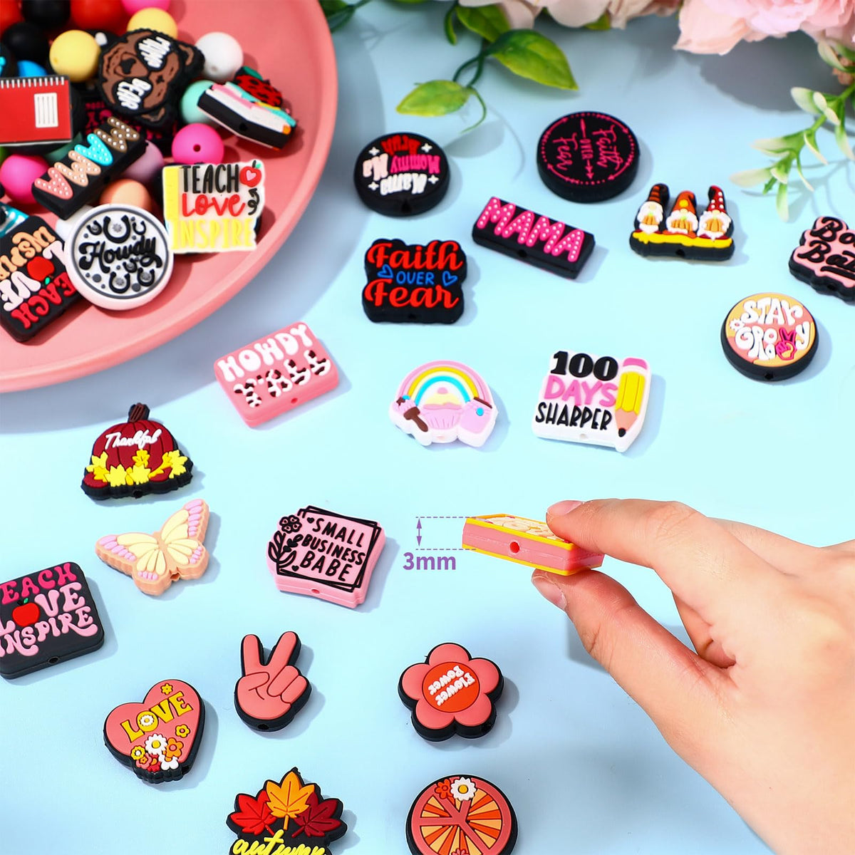 Humyoun 122 Pcs Beadable Pen DIY Kit with Silicone Beads, Cute Style