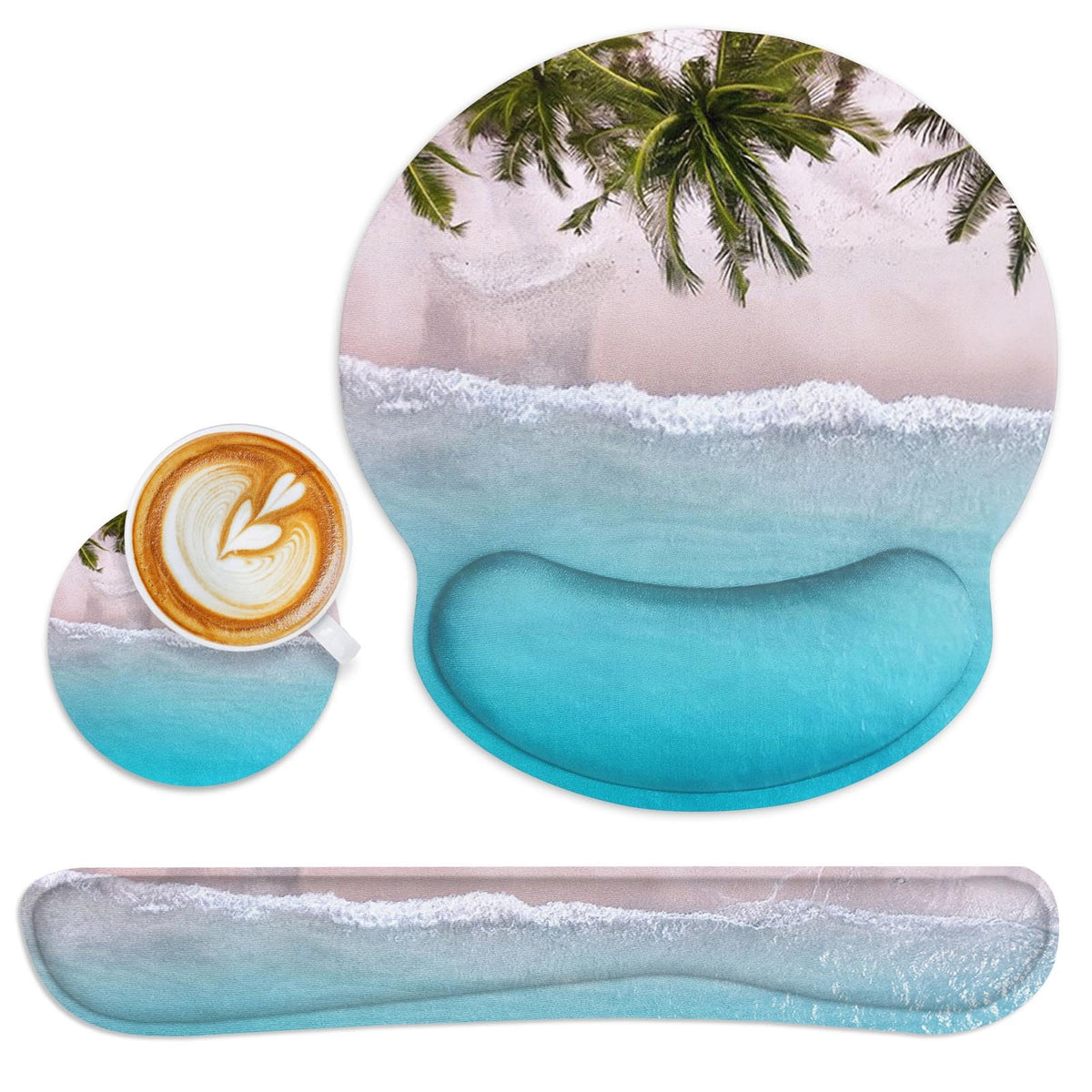 Britimes Ergonomic Mouse Pad Set with Wrist Rest, Ocean Blue