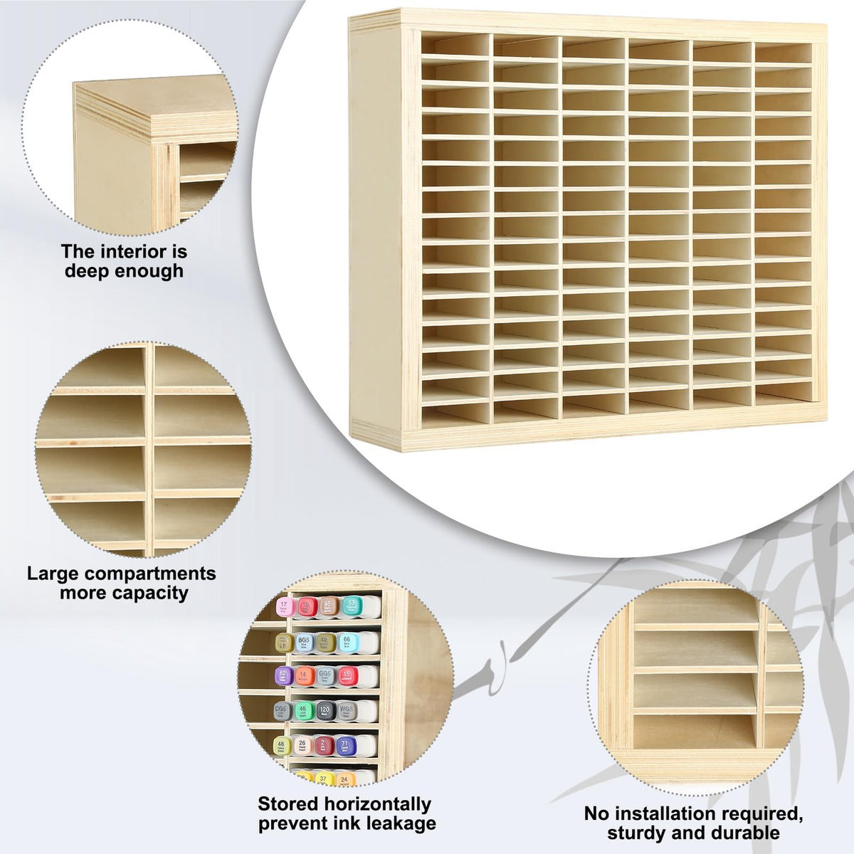 DoubleFill Marker Storage Organizer for 360 Large Wooden Marker Holder