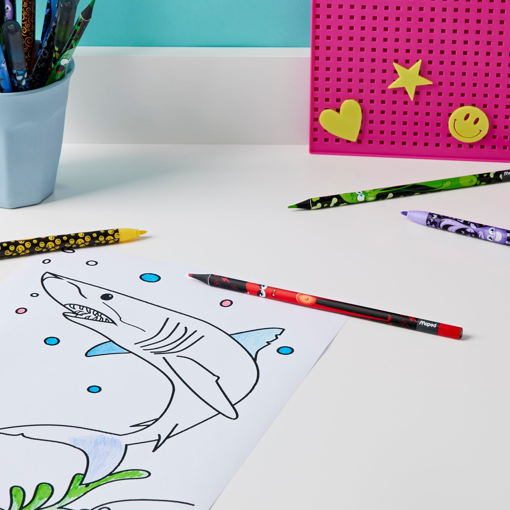 Maped Color Peps Monster Felt Tips (x12) and Colouring Pencils (x15) Pack