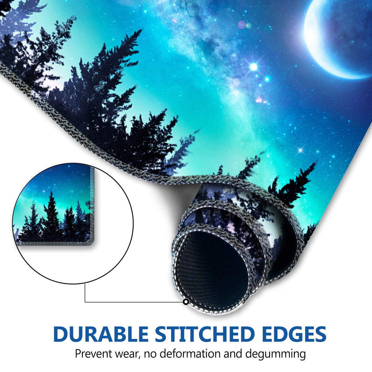 Large Gaming Mouse Pad, AIMSA Extended Mouse Pad with Stitched Edge, XL Keyboard Mouse Mat Non-Slip