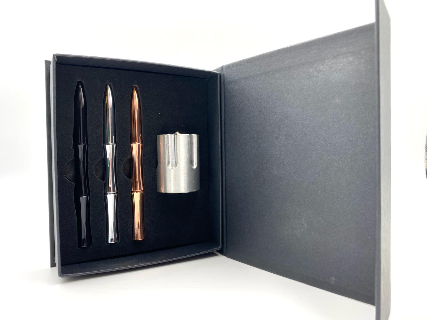 Caliber Gourmet Pen Holder & Paper Weight, Cast Aluminum Office Gift – Cool Pencil Holder for Desk