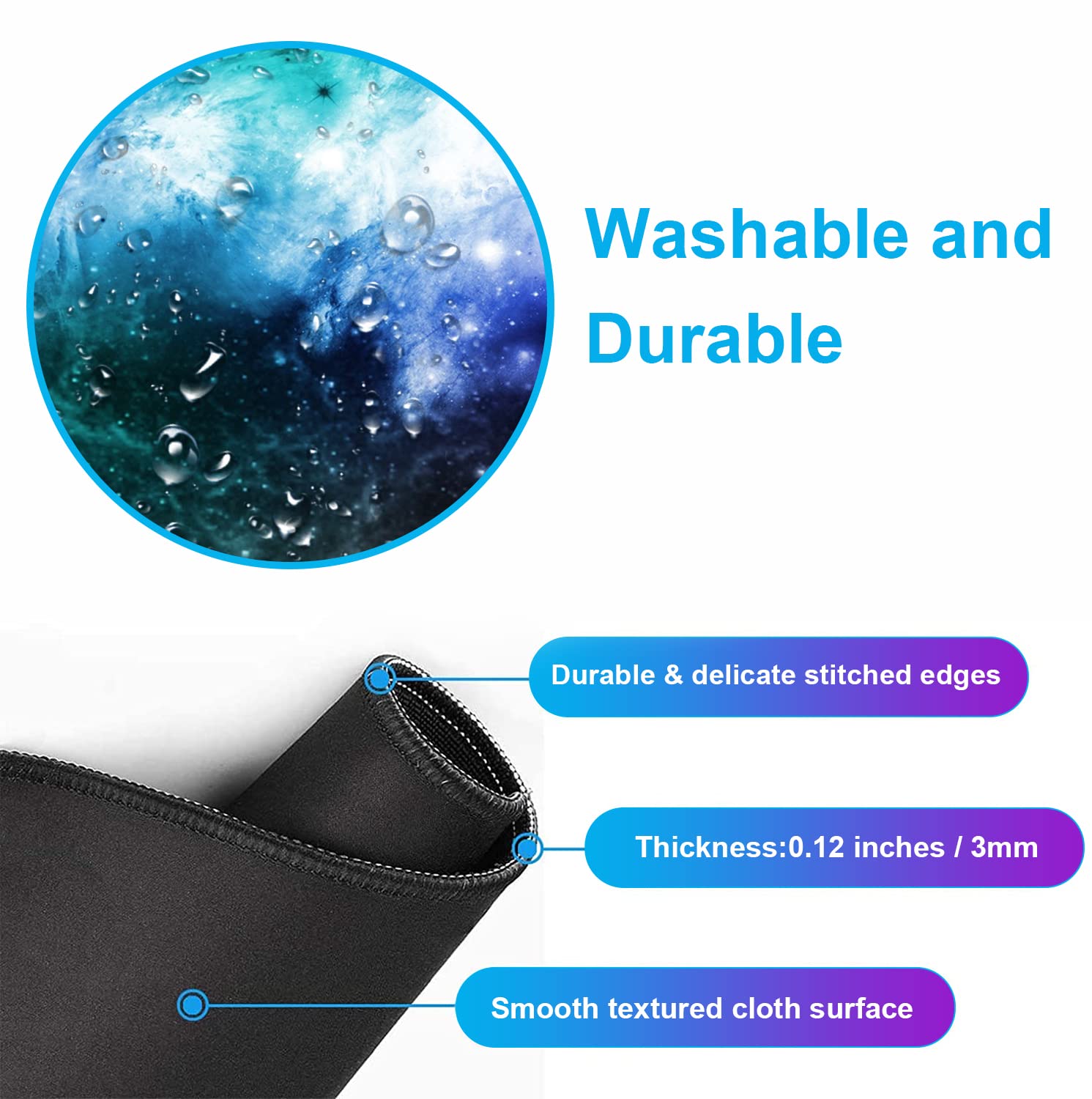 Large Extended Nebula Starry Sky Mouse Pad, Laptop and Home Office Desk Pad