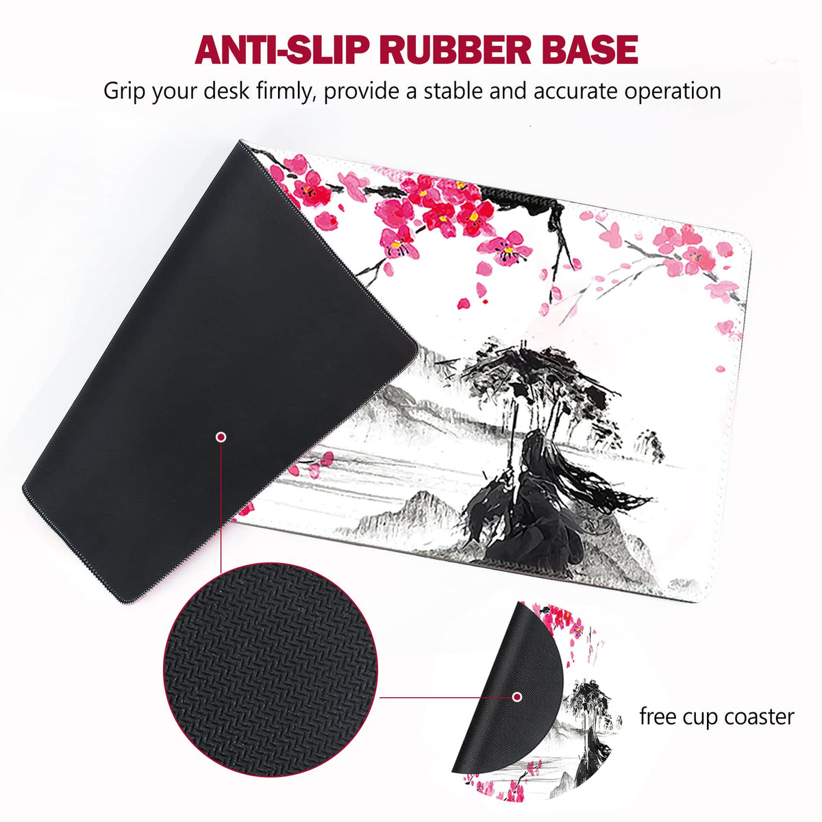 AIMSA Extended Gaming Mouse Pad, XL Large Keyboard Mouse Mat Desk Pad with Stitched Edges, Durable