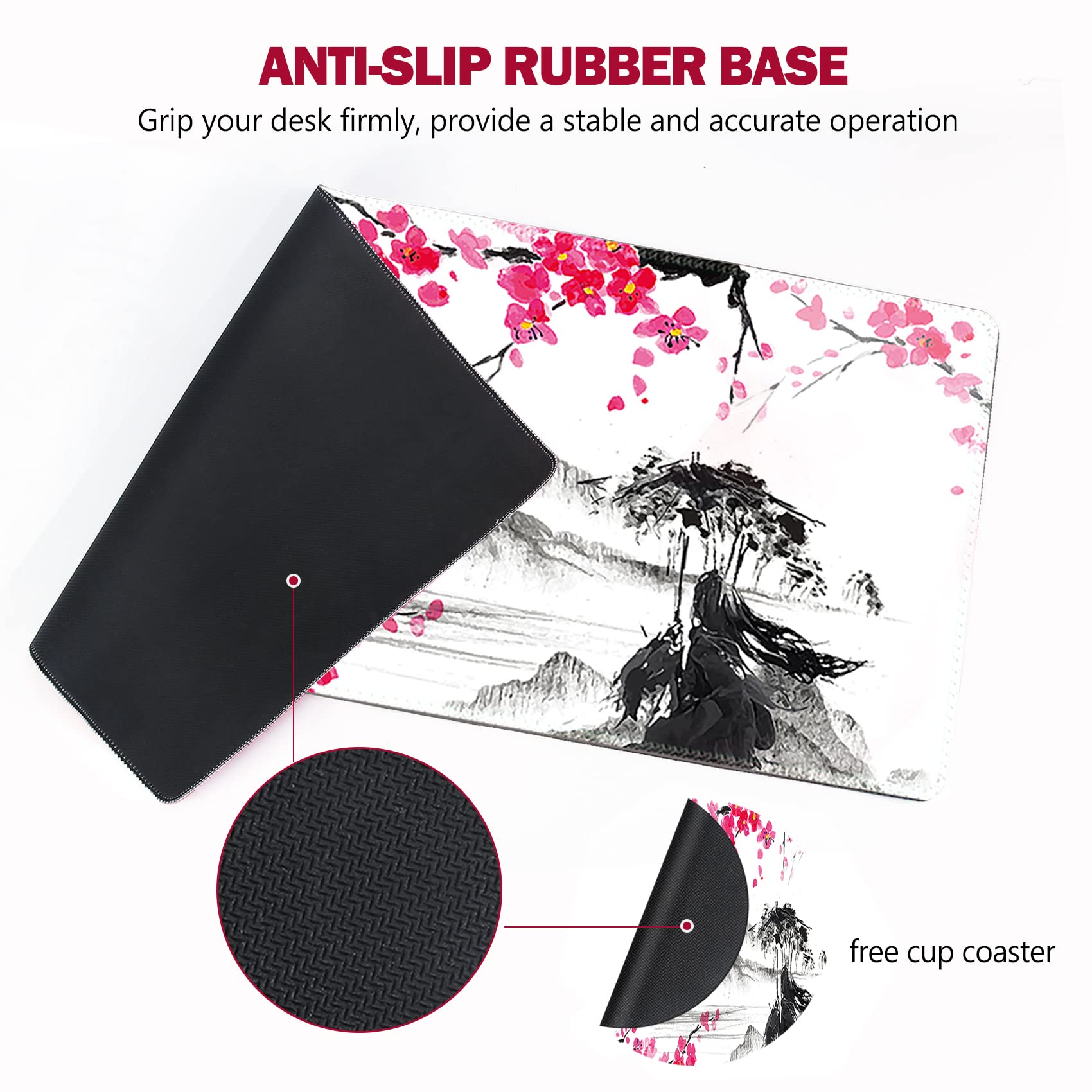 AIMSA Extended Gaming Mouse Pad, XL Large Keyboard Mouse Mat Desk Pad with Stitched Edges, Durable