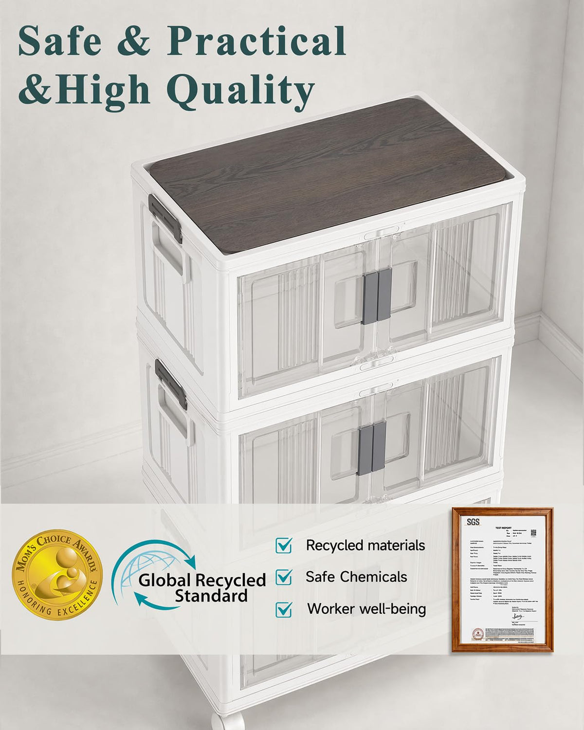 OlarHike 23QT Storage Bins with Lids for Closet, Office, Dorm, 3 Pack