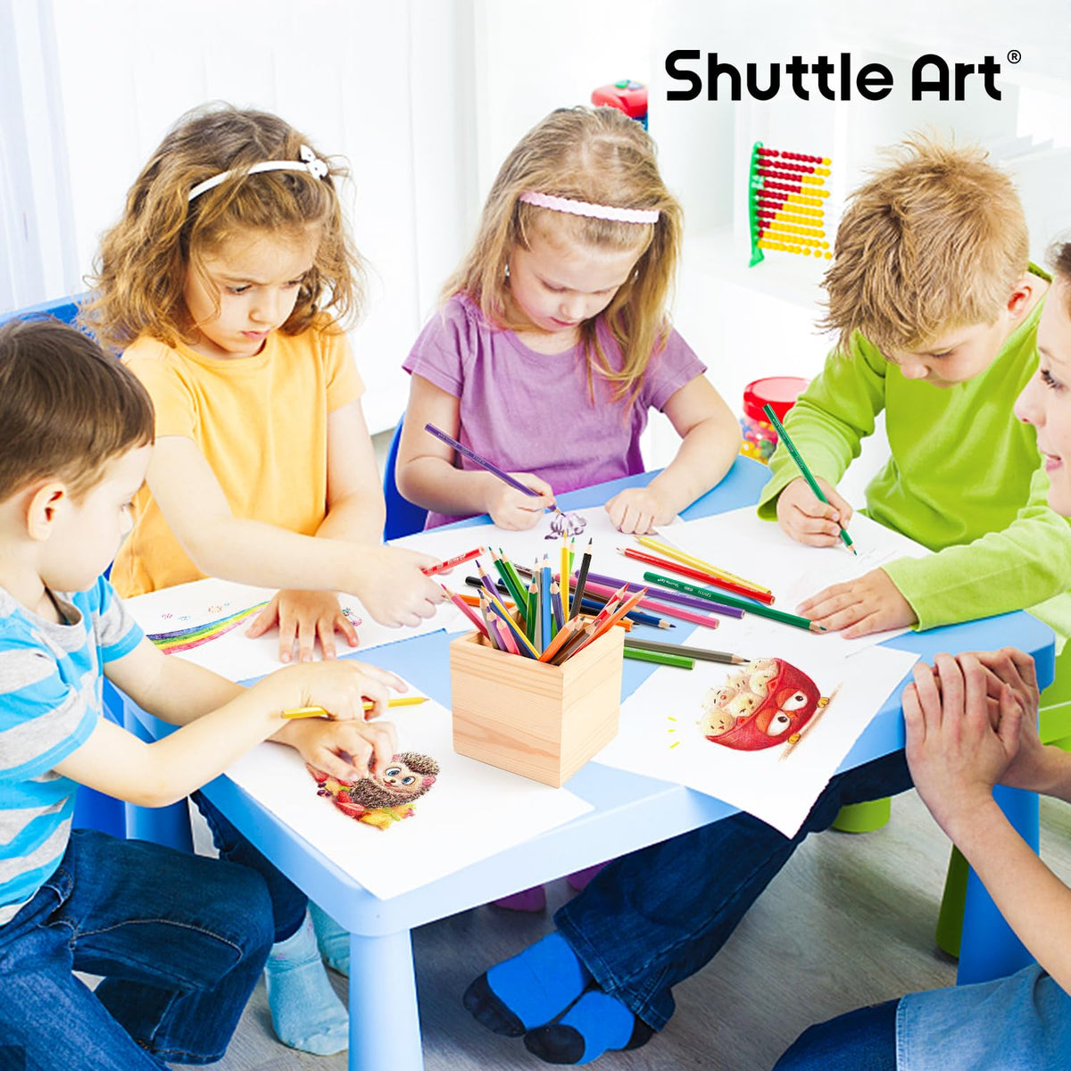 Shuttle Art Colored Pencils Bulk, 408 Pack Coloring Pencil Set Plus 20 Sharpeners, 12 Assorted