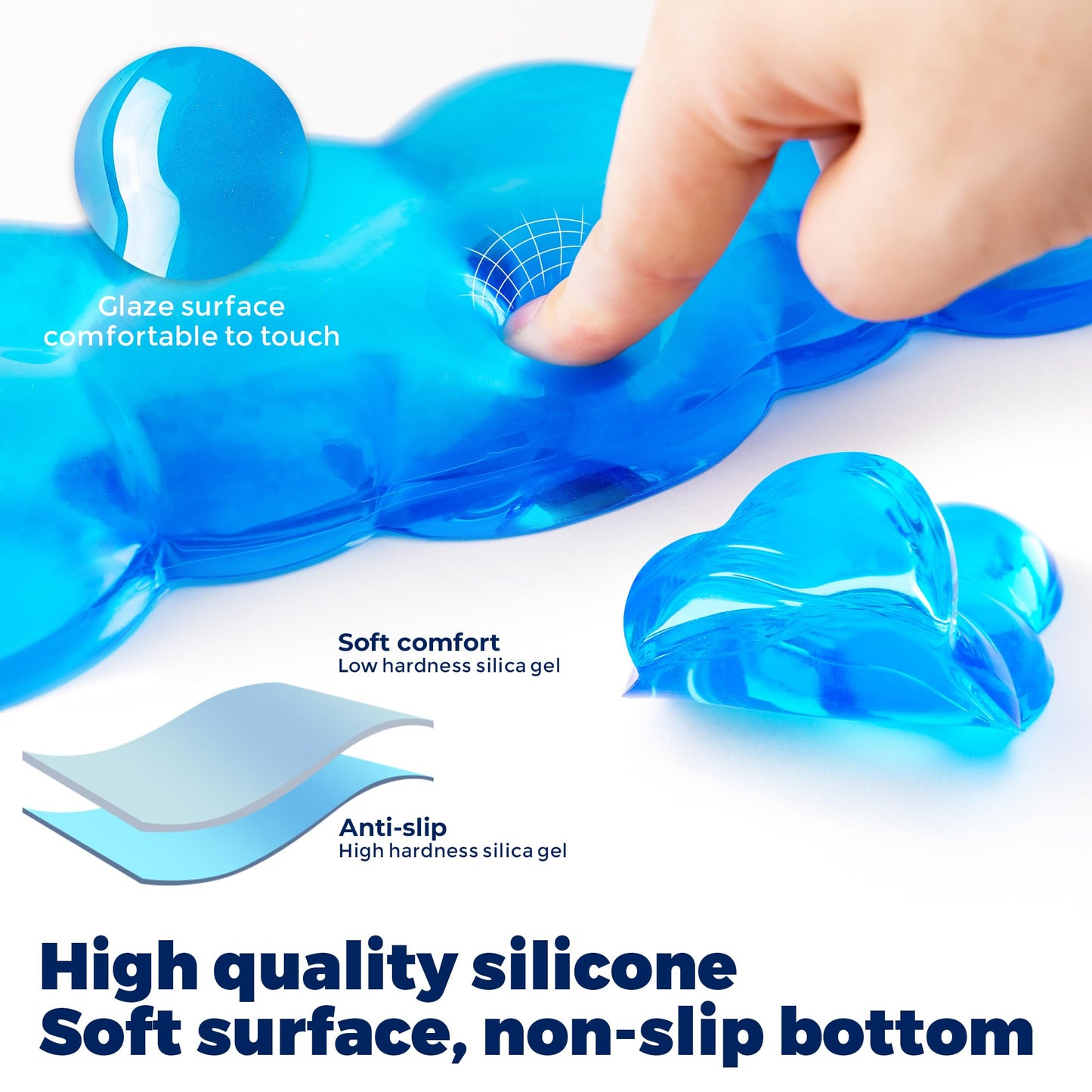 ABRONDA Gel Cloud Keyboard & Mouse Wrist Rest Set - Cloud Keyboard Wrist Rest Pad & Mouse Support