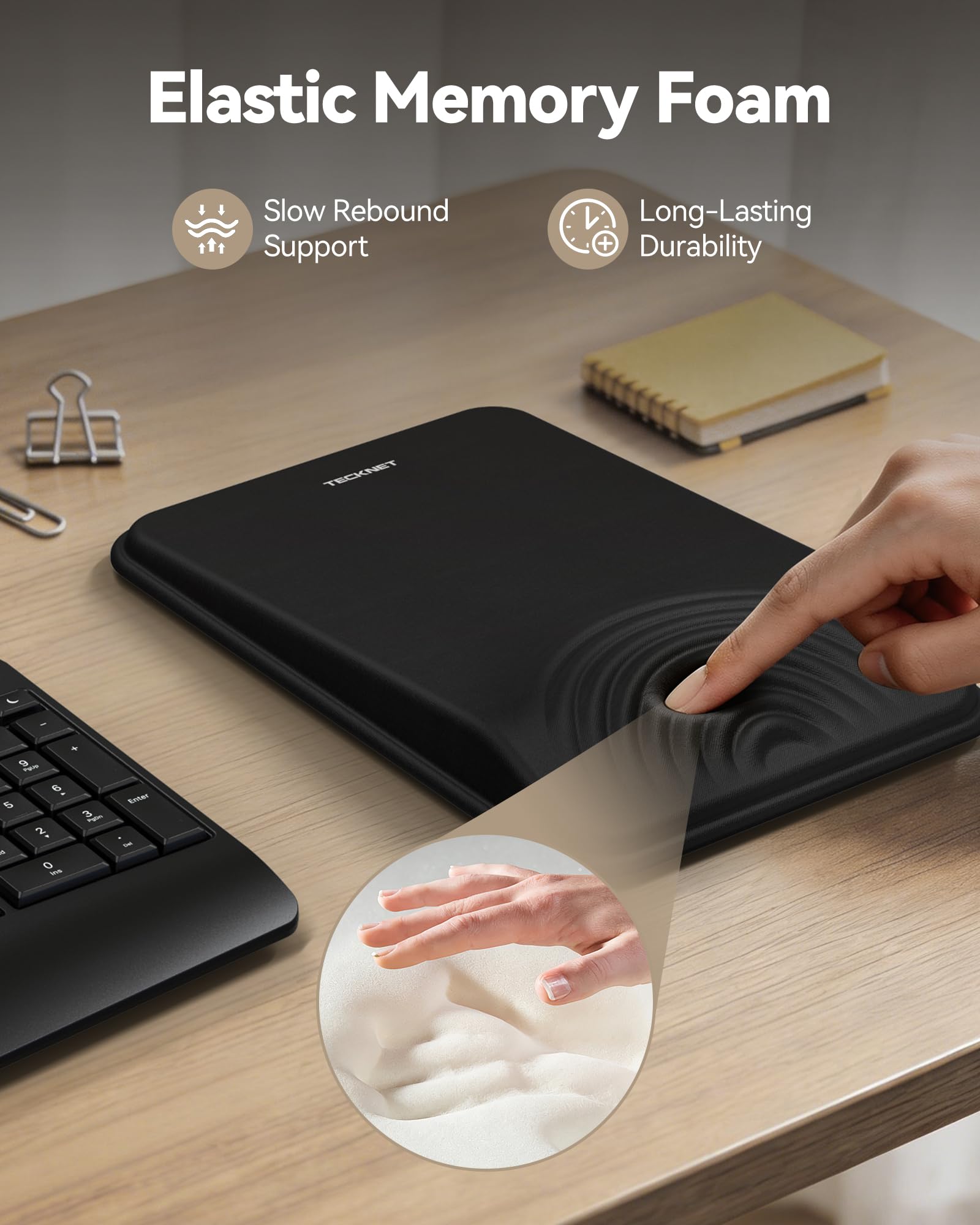 TECKNET Ergonomic Mouse Pad with Wrist Rest, All-Day Comfort & Pain Reliefv