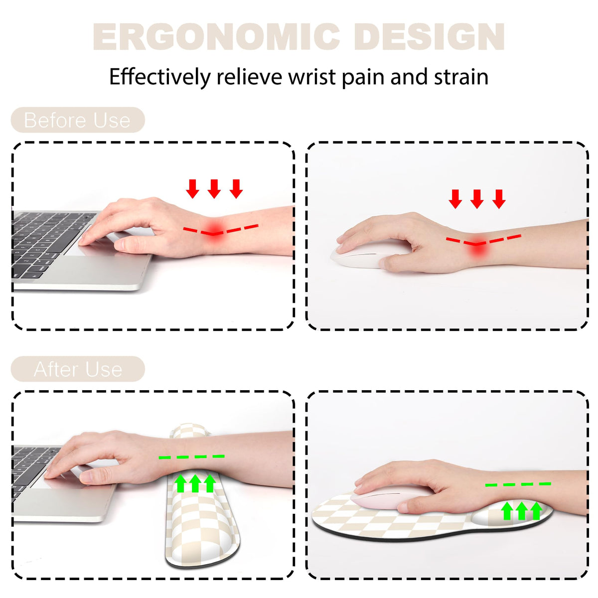 Ergonomic Mouse Pad with Wrist Rest and Keyboard Wrist Rest, Mousepad