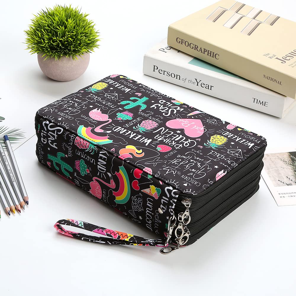 Lbxgap 216 Slots Pencil Case Organizer w/Removal Handle Strap
