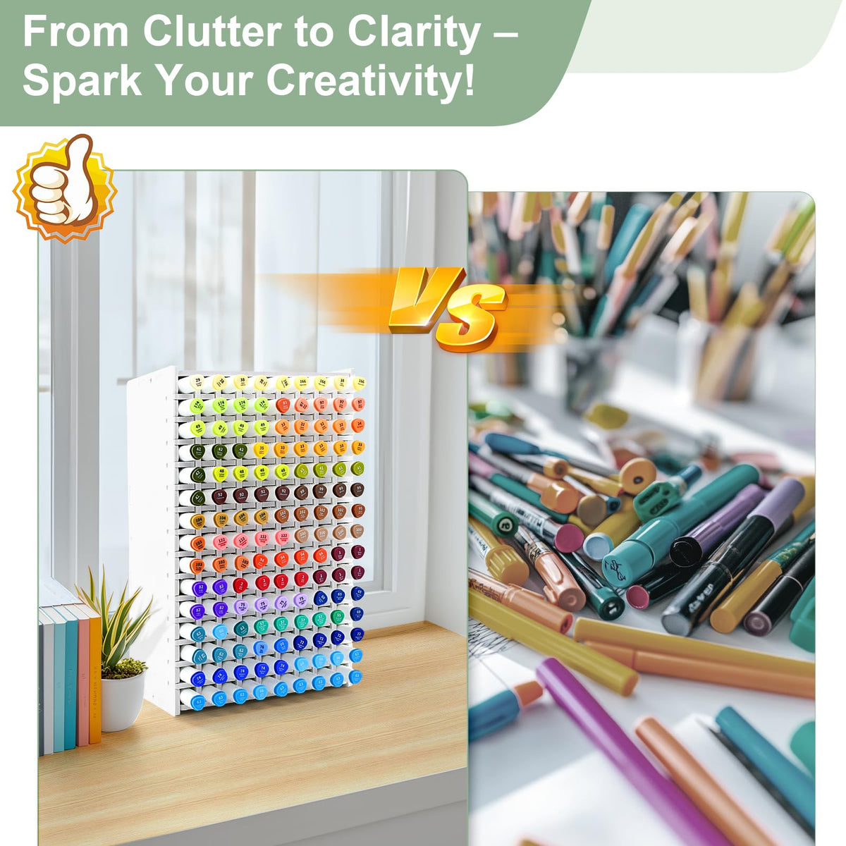 LOSADY Marker Organizer, 135-Slot Marker Holder with Adjustable Dividers