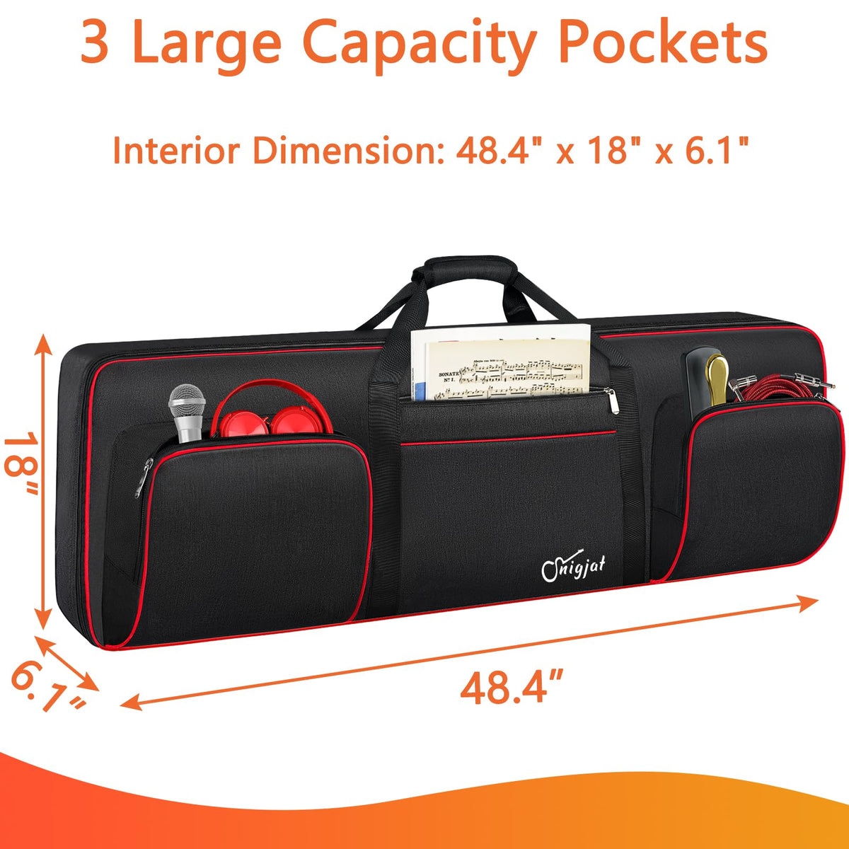 SNIGJAT 76 Key Keyboard Case Soft with Adjustable Padded Shoulder Straps