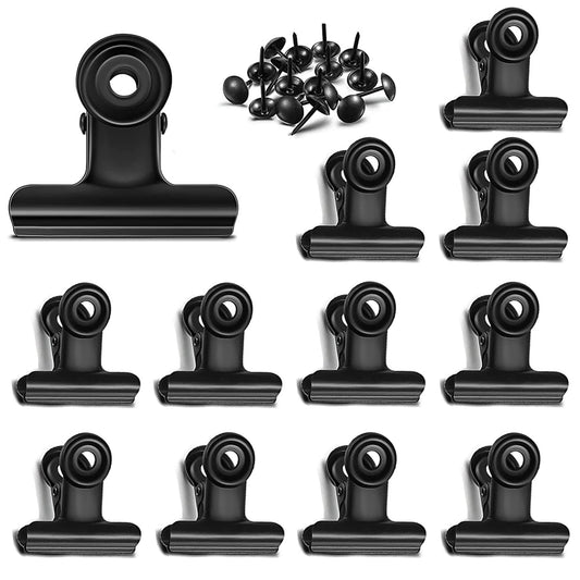 Bulldog Black Metal Binder Clips with Strong Spring - Small, 38 mm, Seal Clamps for Coffee Tea Food