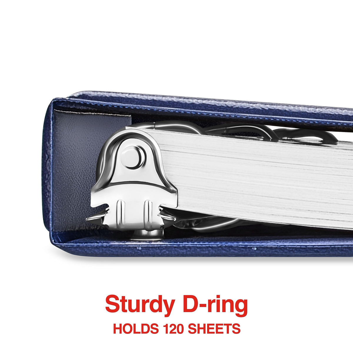 Staples 1/2" 3-Ring View Binder, D-Ring, Navy Blue, 4/Pack