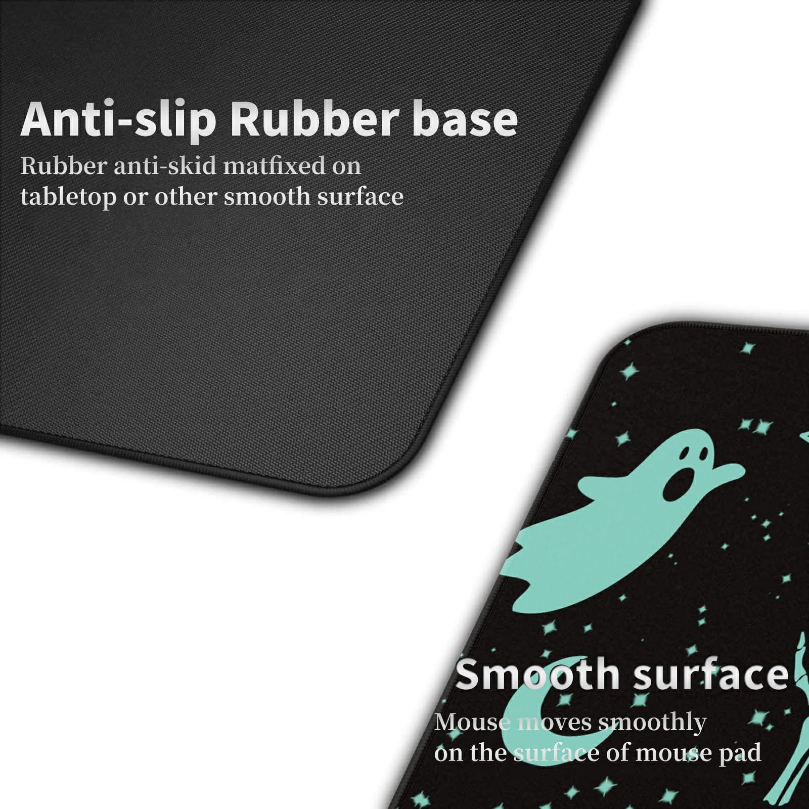 Large Gaming Mouse Pad Plus a Coasters + Cable Clips, Skull Moon Gothic Extended Mousepad (31.5 x