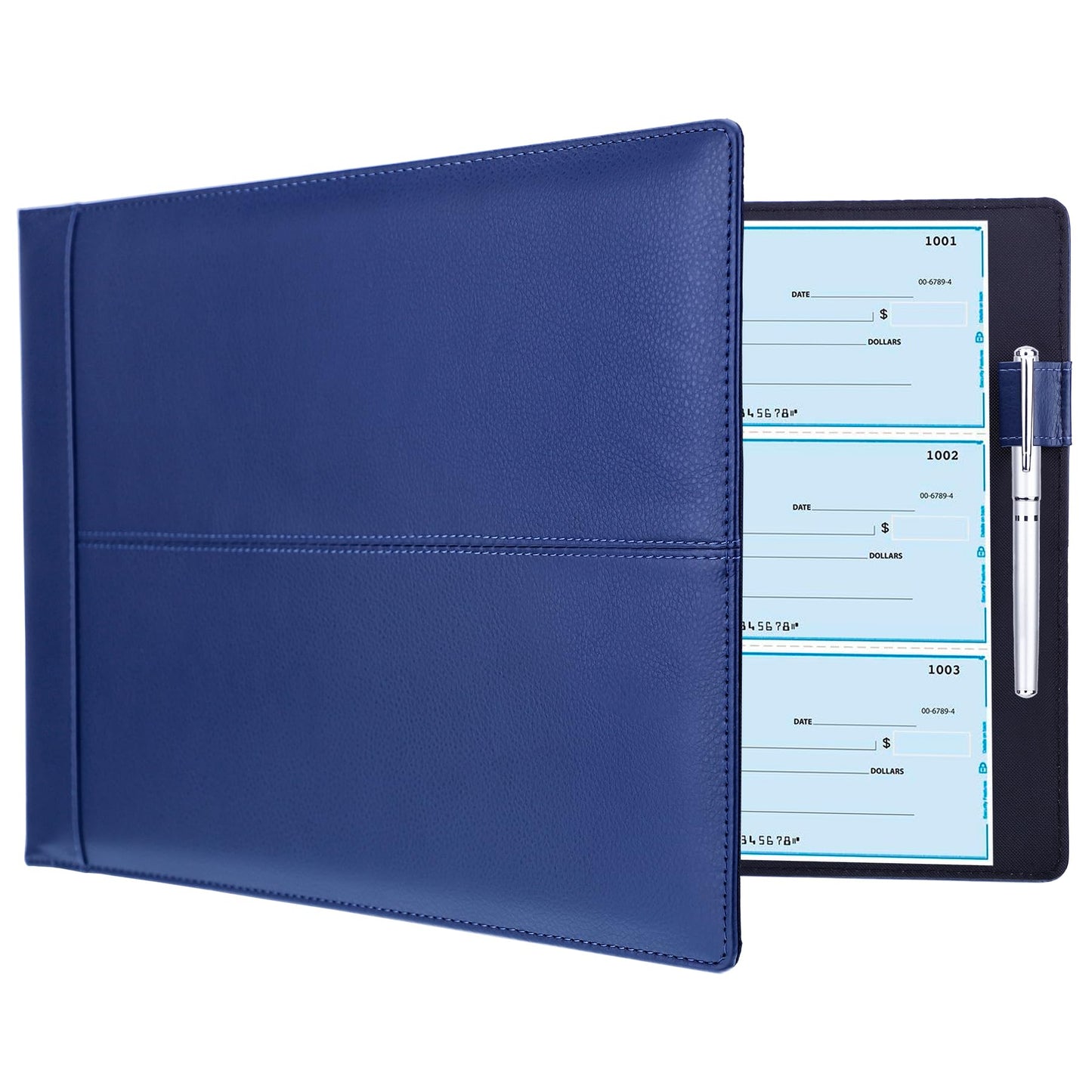 Antner 7 Ring Business Checkbook Binder for Business Checks, 600 Checks Capacity, PU Leather Check