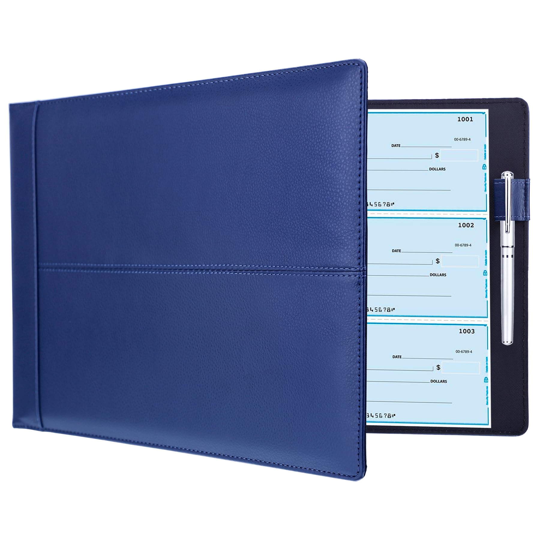 Antner 7 Ring Business Checkbook Binder for Business Checks, 600 Checks Capacity, PU Leather Check