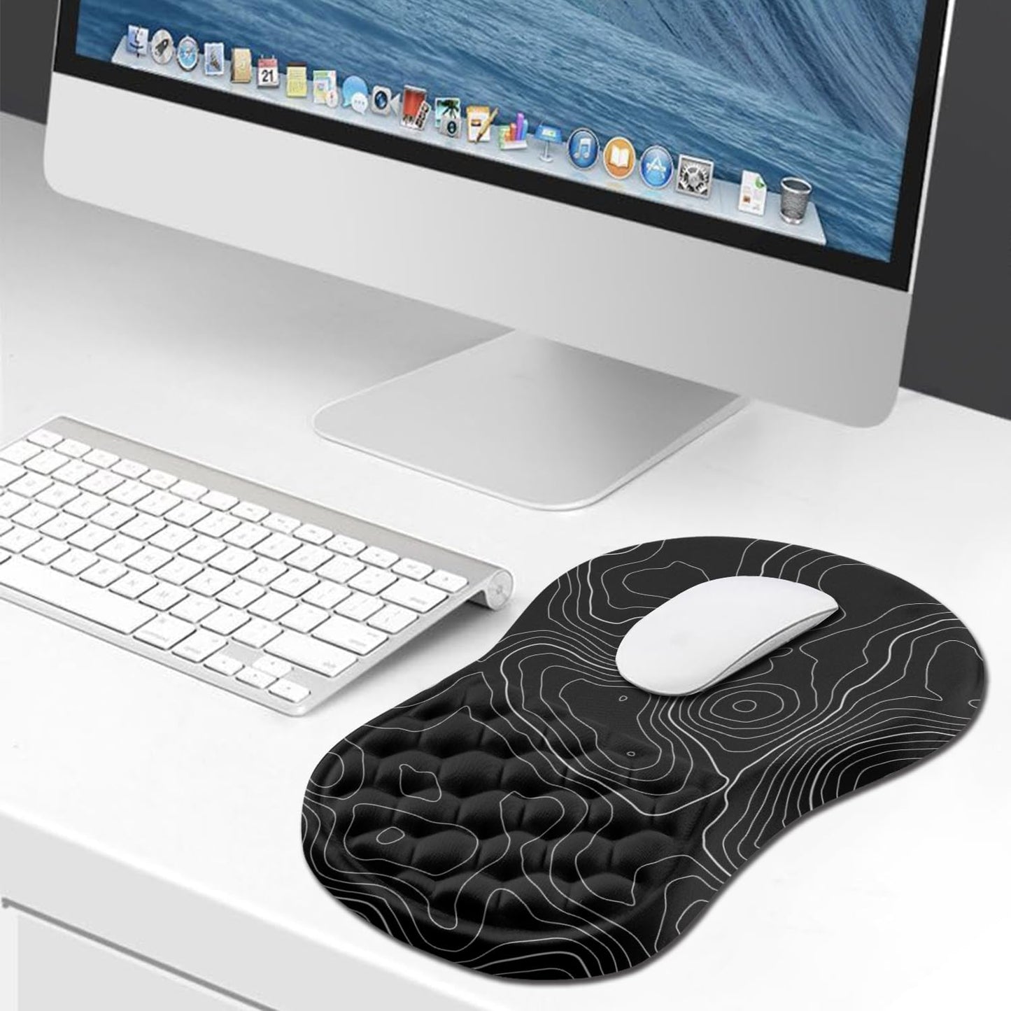 Hokafenle Ergonomic Mouse Pad Wrist Support, Wrist Rest Mousepad for Carpal Tunnel Pain Relief with