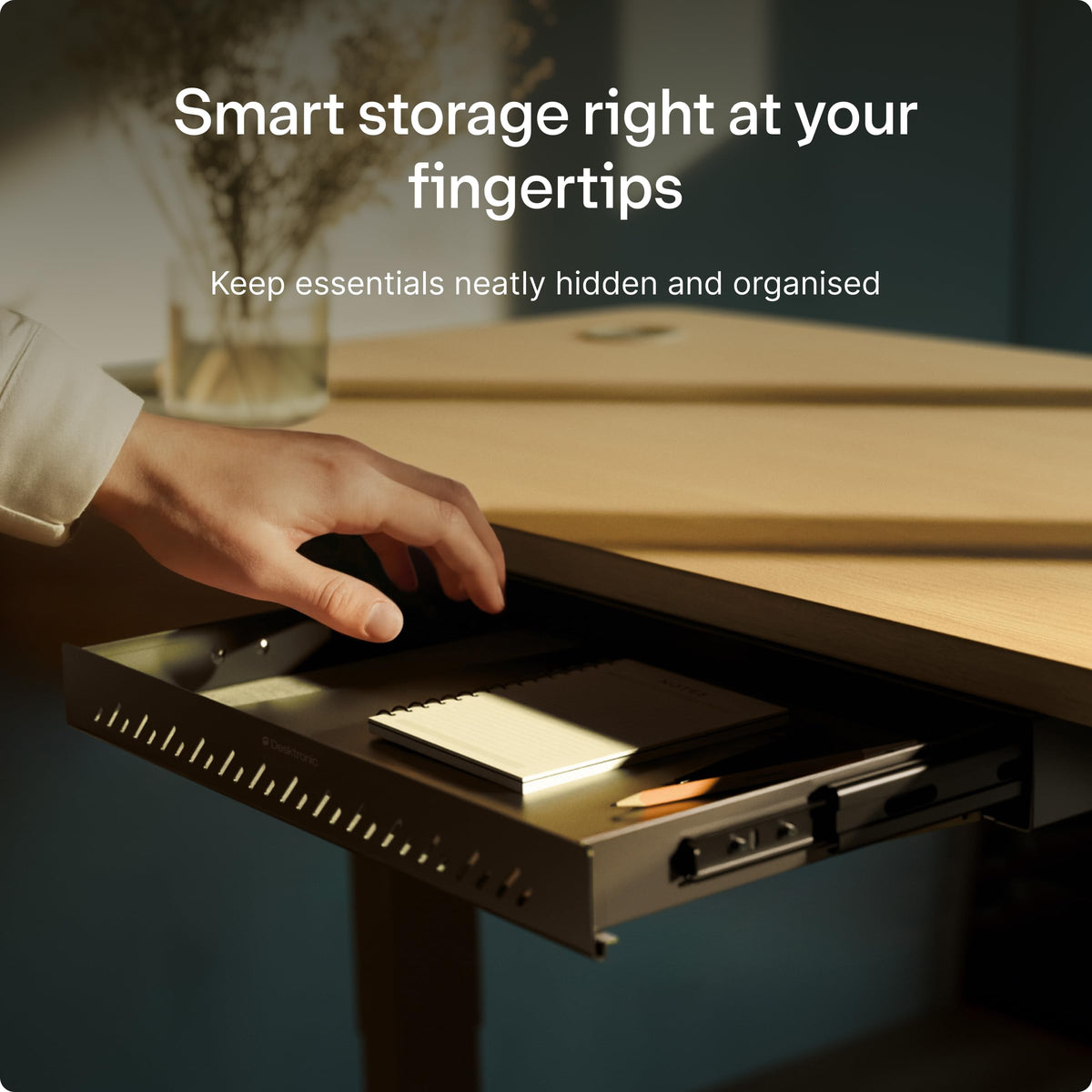 Desktronic Under Desk Drawer — Hidden Under-Desk Storage Organizer, Easy Install, Large Capacity
