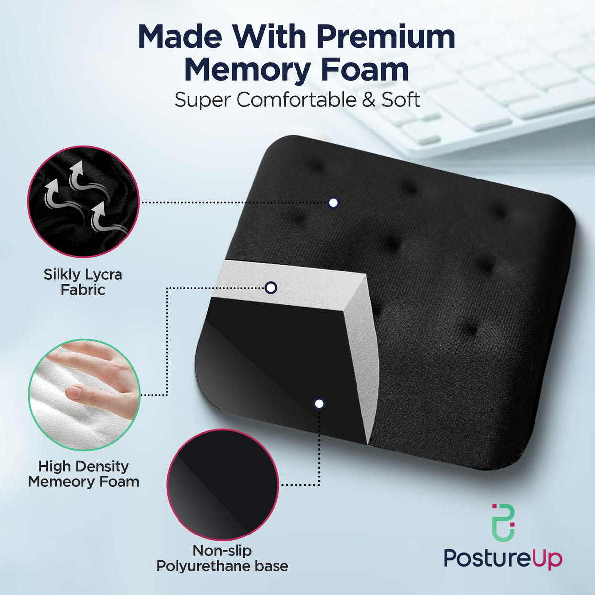 WavePads by PostureUp– Original Two Pack Adjustable Wrist Rests for Laptop Keyboard Ergonomic