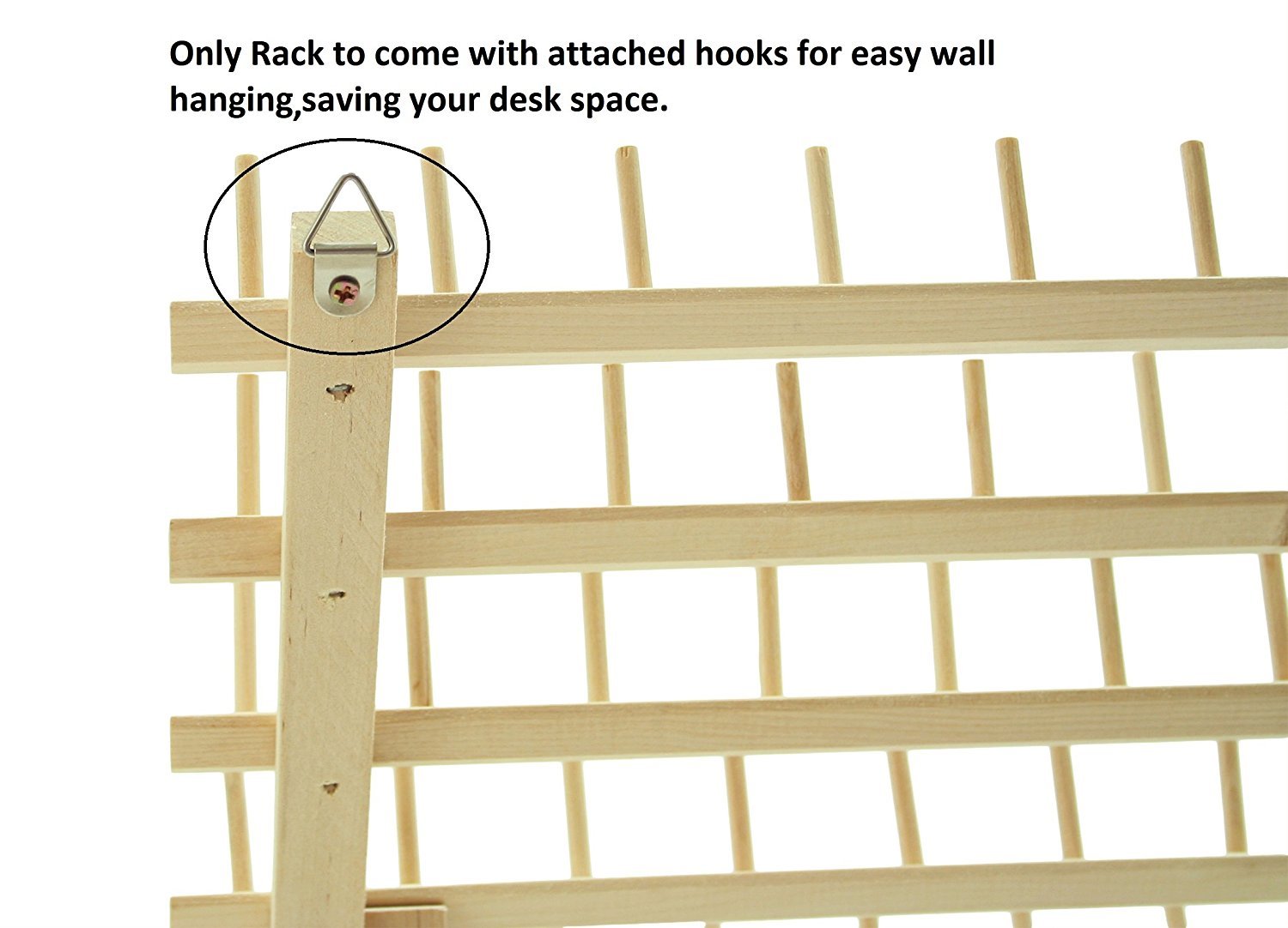 New ThreadNanny Wooden Thread Rack for Sewing - Quilting - Embroidery Spools and Mini Cones (2x60