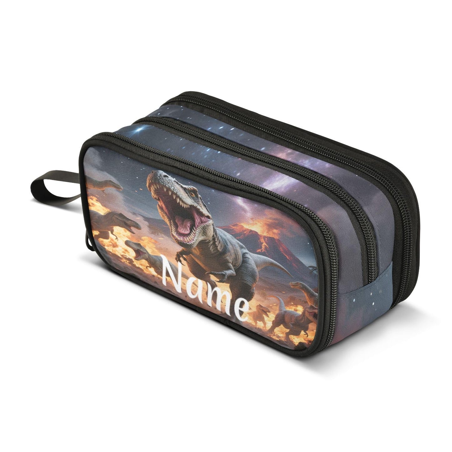 BOENLE Custom Dinosaurs Roar Pencil Case Box Boys Girls Personalized Name Large Pencil Pouch