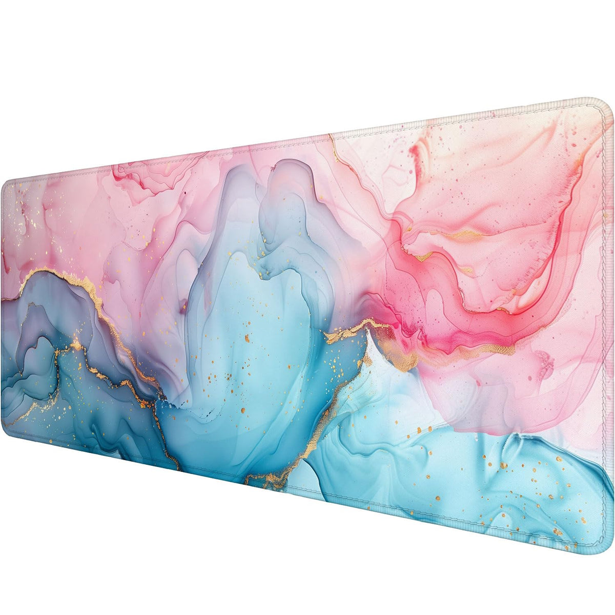 Pink Cyan Marble Desk Mat Blue Gold Marble Mousepad XL Large Gaming Mouse Pad Laptop Keyboard Mat