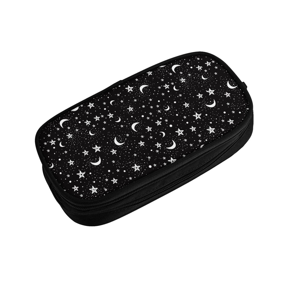 YETTA YANG Black And White Moon Star Pencil Box Case for Pen Holders Office Supplies Big Capacity