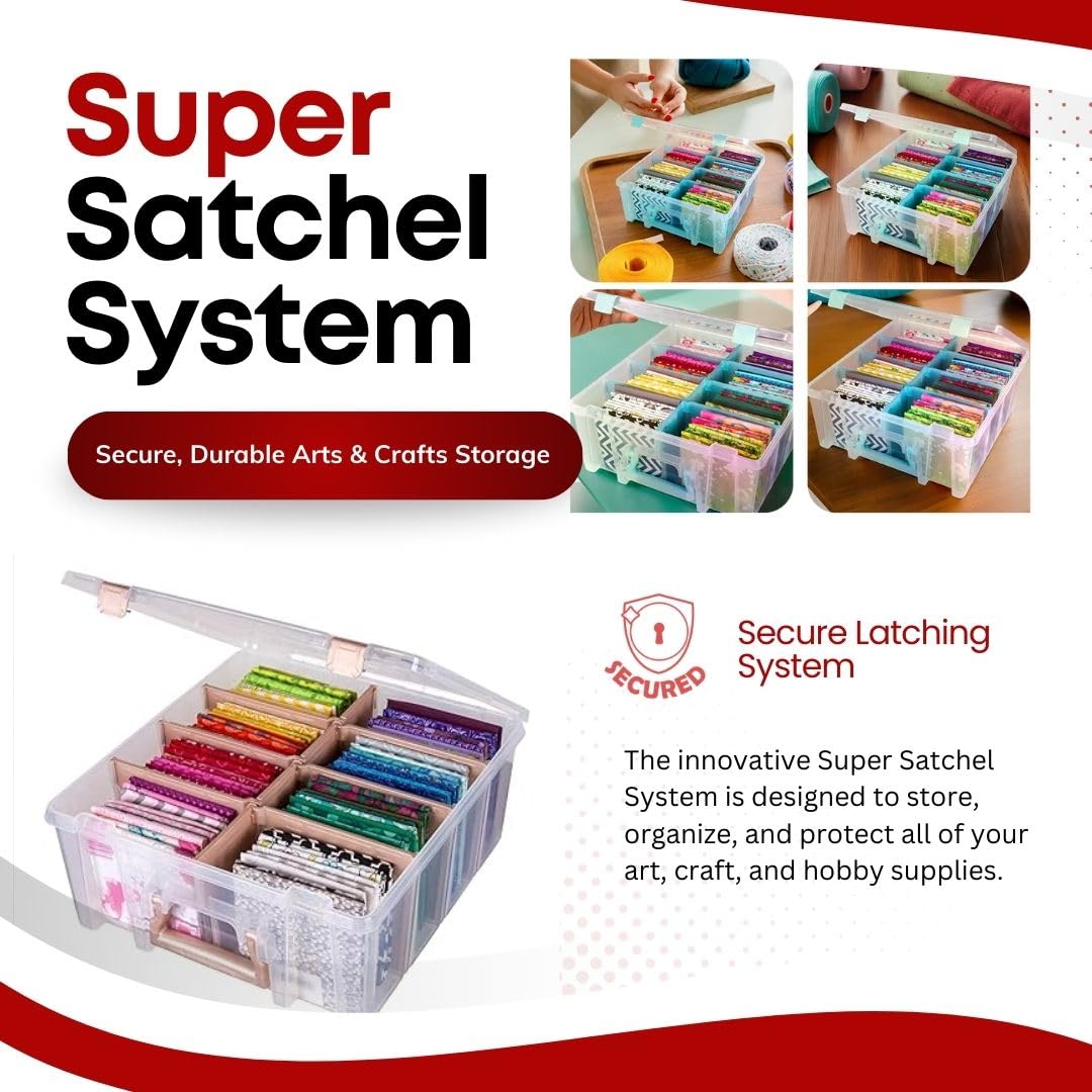 ArtBin 6990SA Super Satchel Double Deep with Removable Dividers, Large Portable Art & Craft Storage