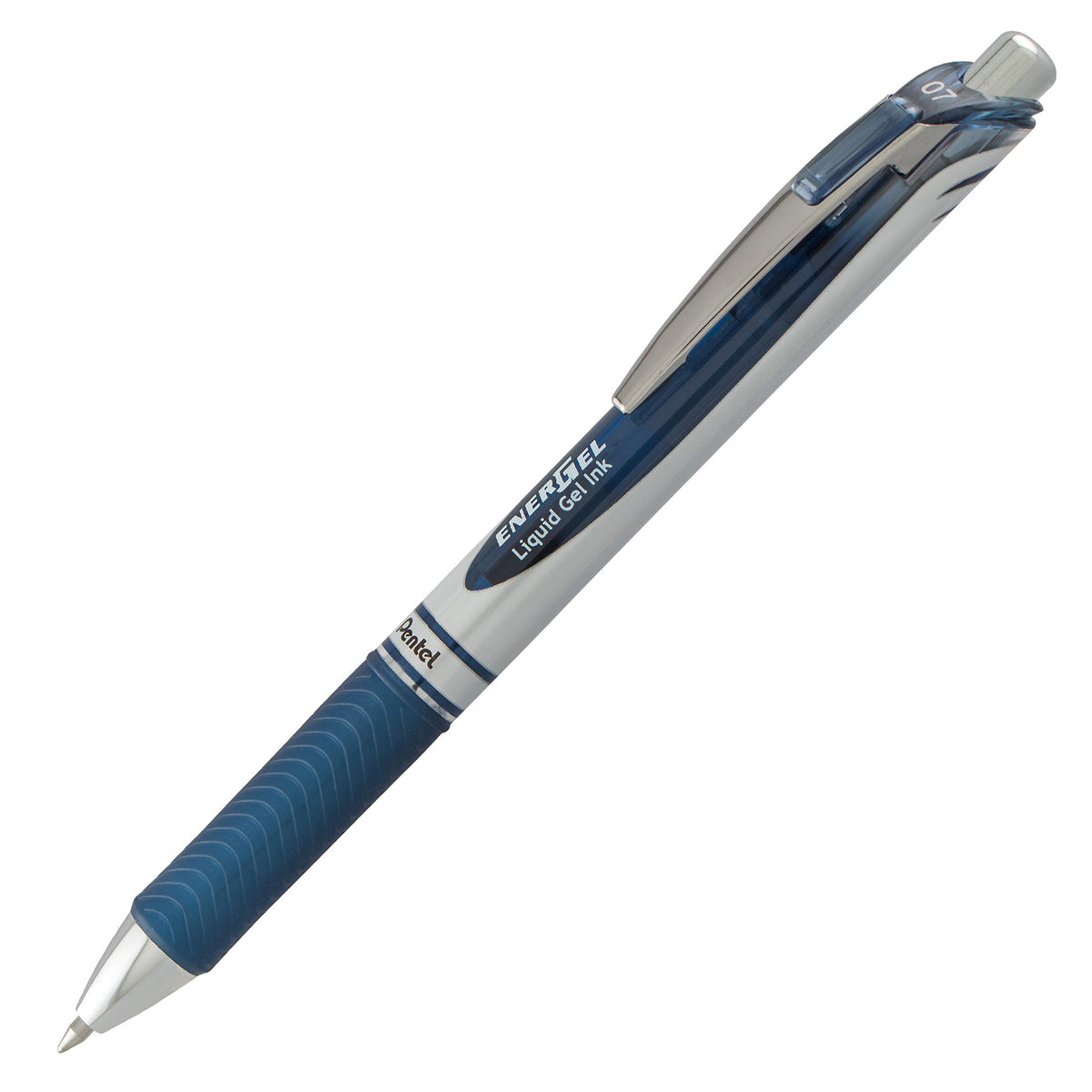 Pentel EnerGel RTX Retractable Liquid Gel Pen, (0.7mm) Metal Tip, Medium Line, Navy Blue Ink, Box