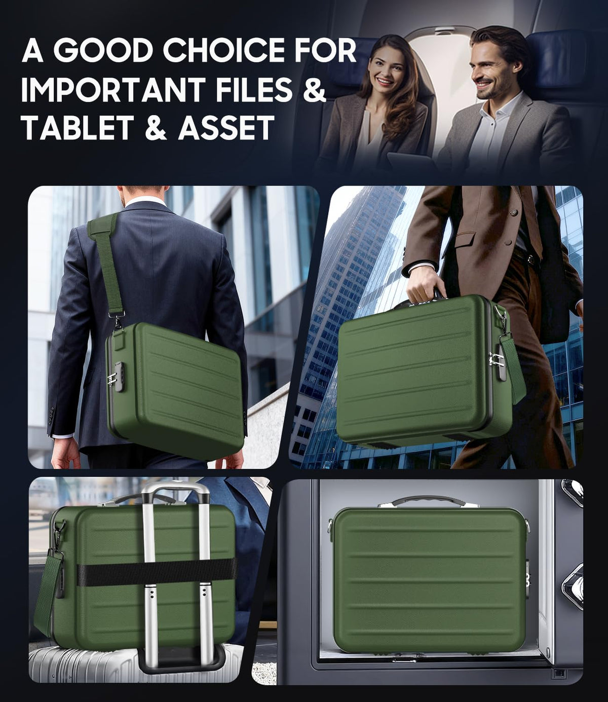 YIMIKOL Fireproof Document Box with Lock, Hard-Shell Fireproof Safe Box