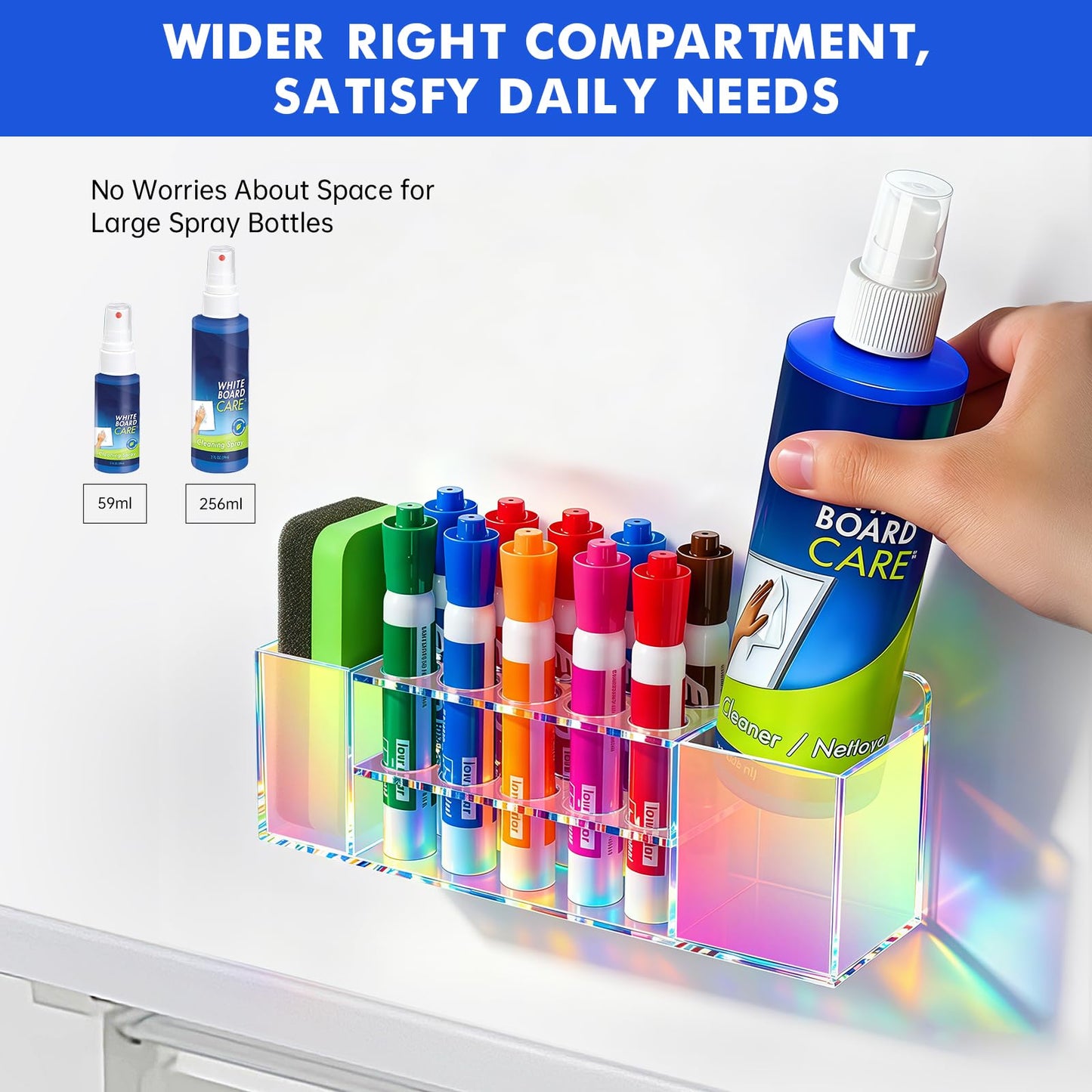 Banafich Wall Mounted Magnetic Dry Erase Marker Holder for White Board