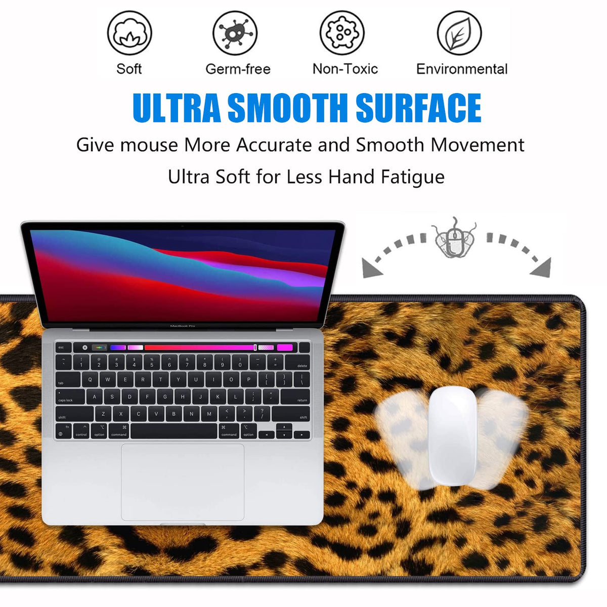 Desk Pad Mat Gaming Mouse Pads with Coasters, 31.5"x 11.8" XXL Large Big Computer Keyboard Mouse
