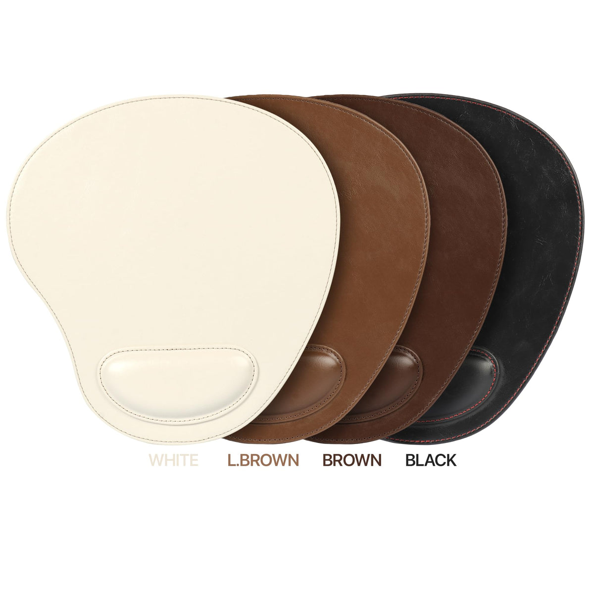 Londo PU Leather Oval Shape Non-Slip Mousepad with Wrist Rest Support, Waterproof Surface, Comfort