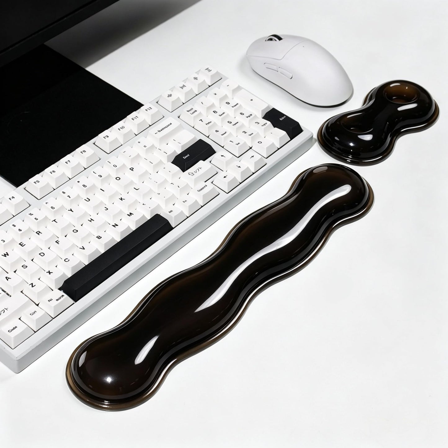 Aszqvd Mouse Pad with Wrist Rest, Soft Cloud Gel Keyboard Mouse Pad Set with Hand Wrist Support