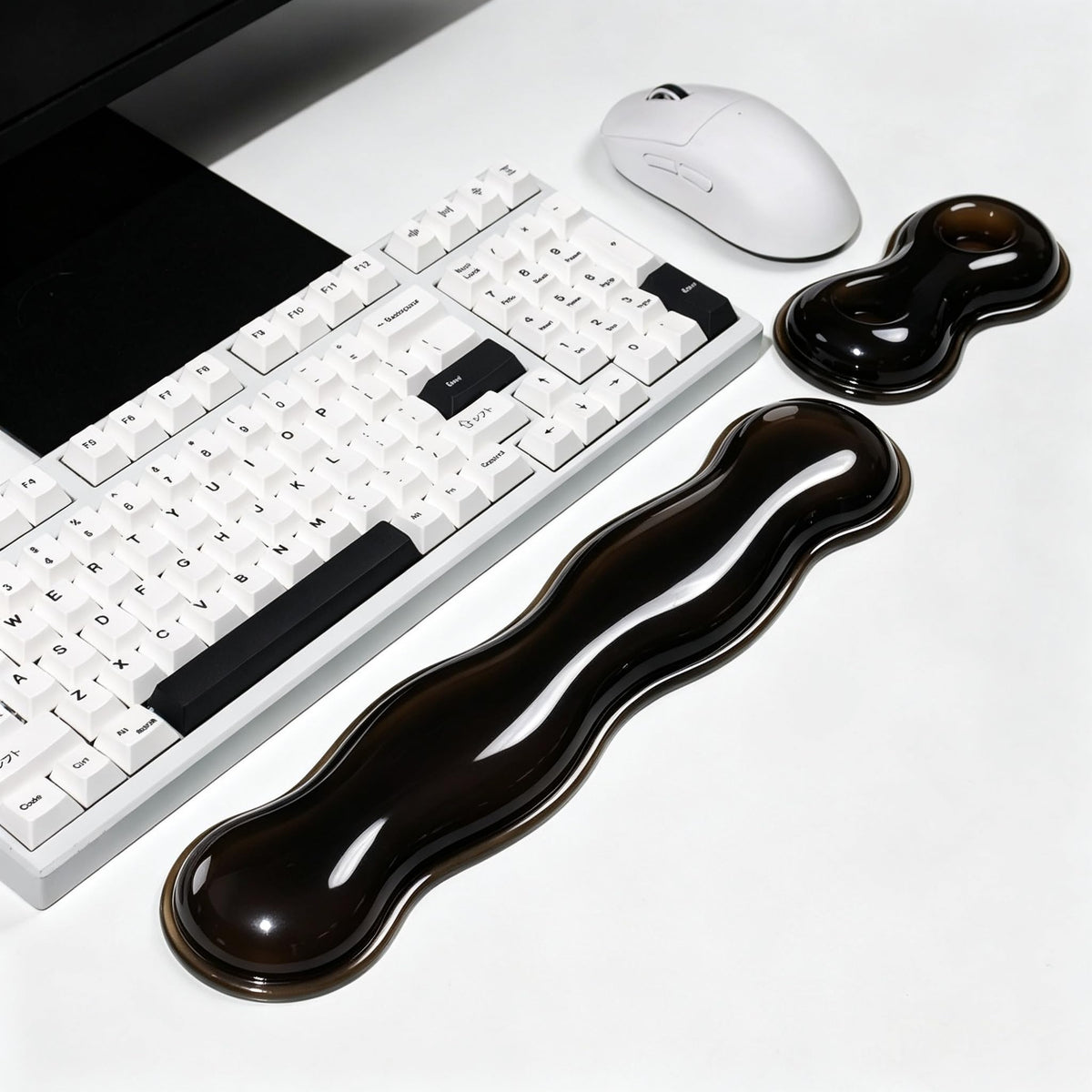Aszqvd Mouse Pad with Wrist Rest, Soft Cloud Gel Keyboard Mouse Pad Set with Hand Wrist Support