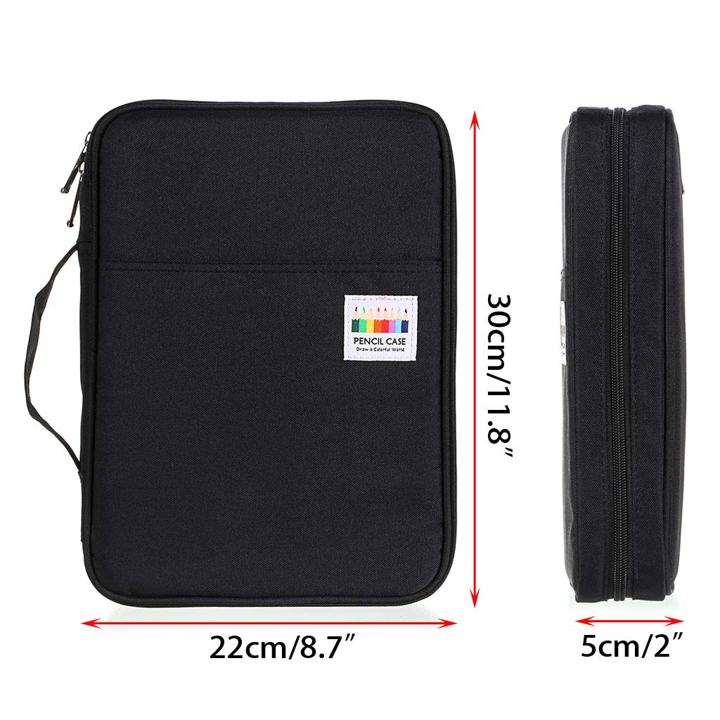 BTSKY Portable Colored Pencil Case - Colored Pencil Organizer Holds 166 Pencils or 112 Gel Pens