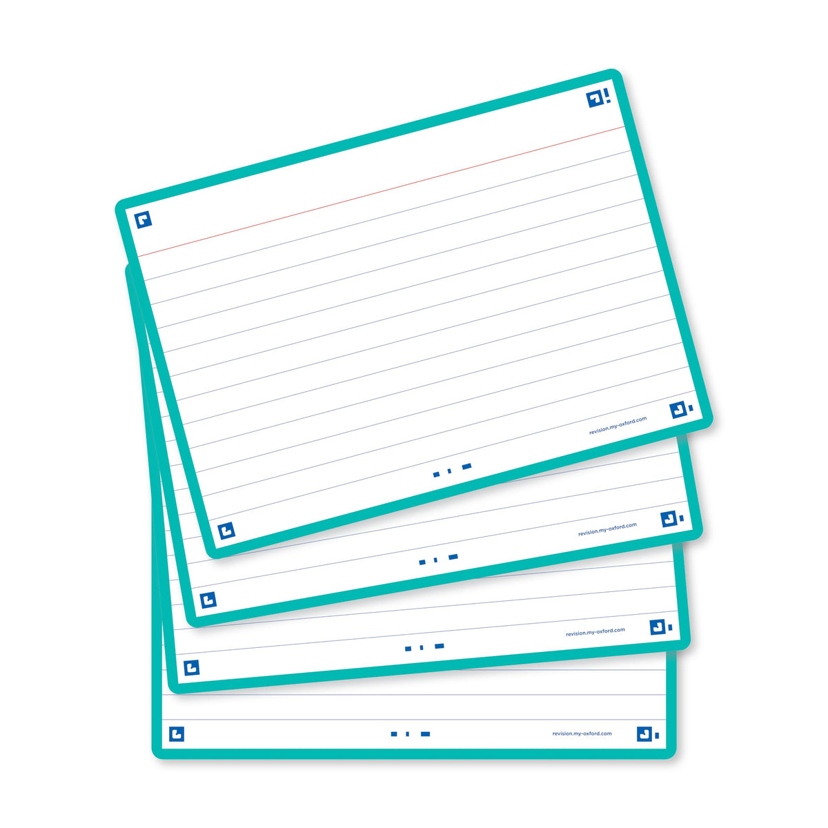 Flash Cards, Ruled with Mint Frame, A6, Pack of 80