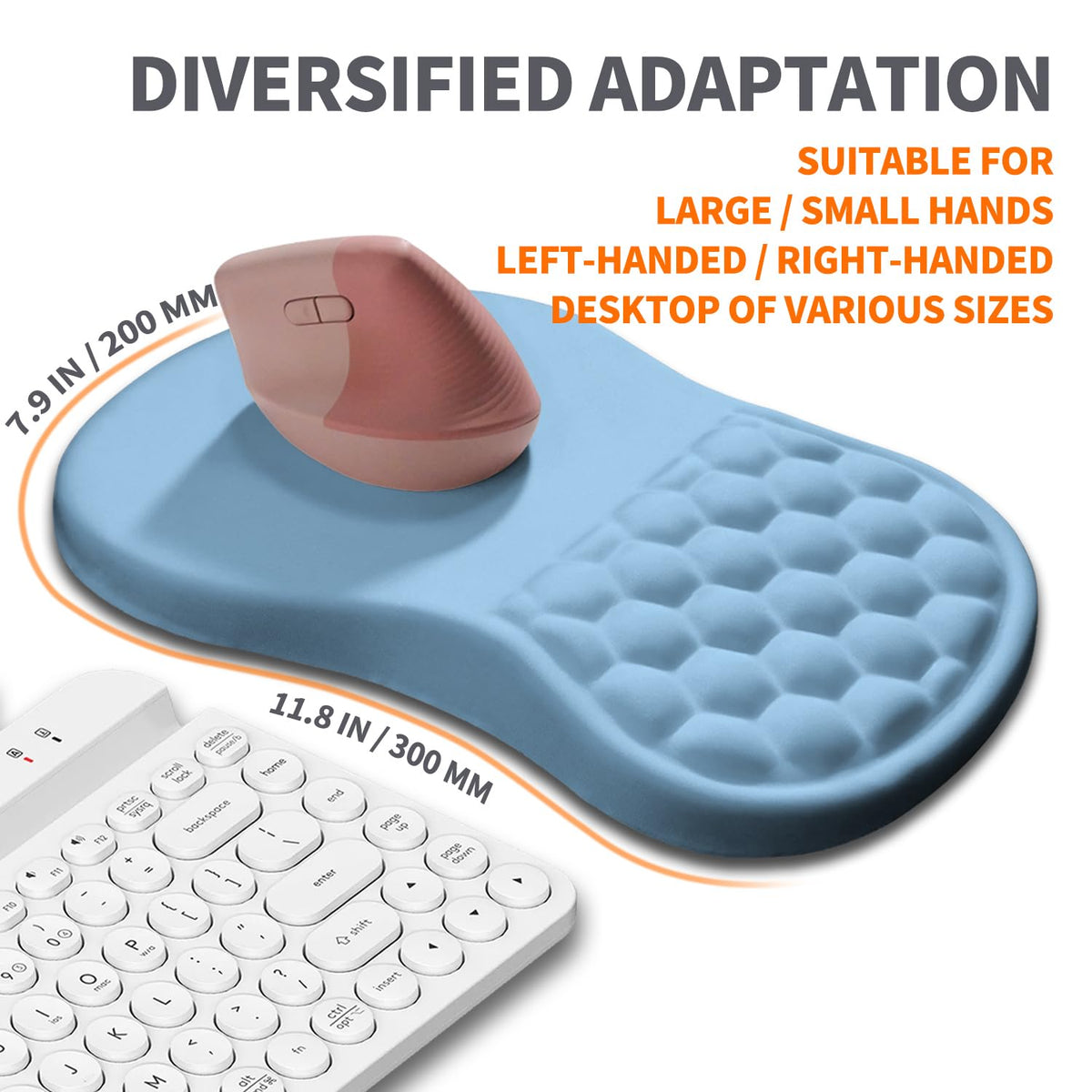 Armanza Ergonomic Joint Wrist Support Mouse Pad with Memory Foam Cushion Massage Bump, Carpal