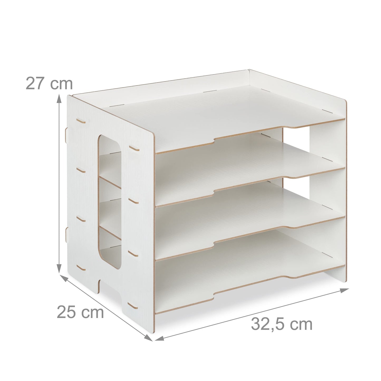 Relaxdays Filing Cabinet, 3 Compartments, Letter Tray, Office Document Organiser, A4 Format, 27 x