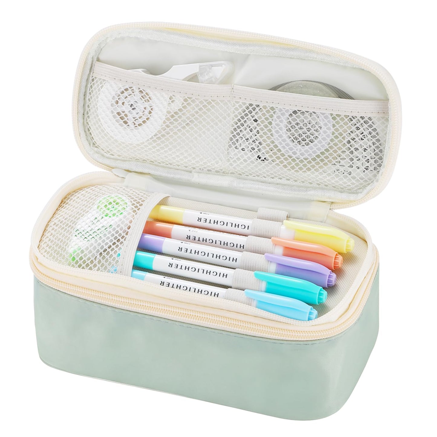 Dugio Pencil Case for Girls Kids Teens Big Pencil Bag with Zipper Green