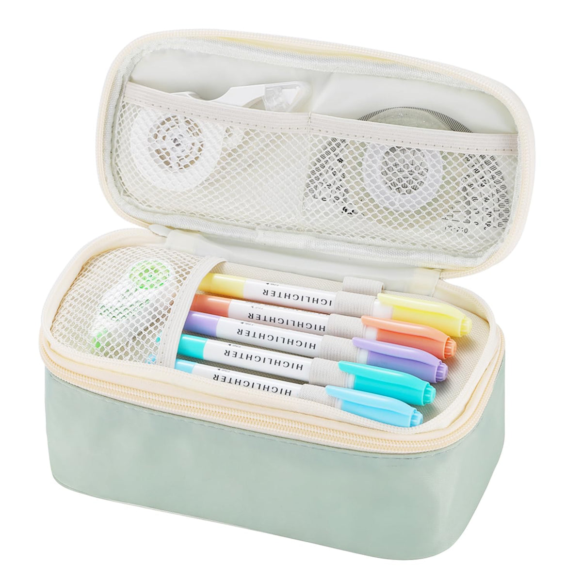 Dugio Pencil Case for Girls Kids Teens Big Pencil Bag with Zipper Green