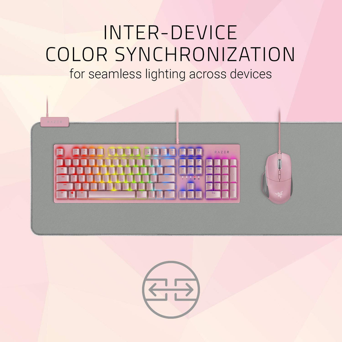 Razer Goliathus Extended Chroma Gaming Mousepad, Quartz Pink